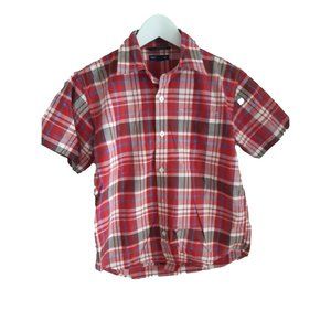 GAP KIDS red madras short-sleeved shirt size M/8